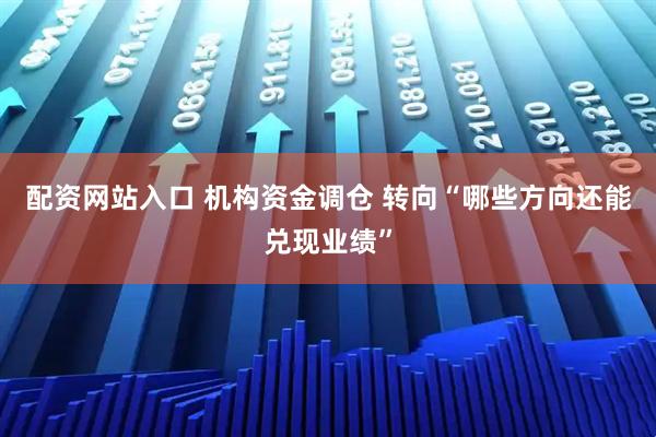 配资网站入口 机构资金调仓 转向“哪些方向还能兑现业绩”